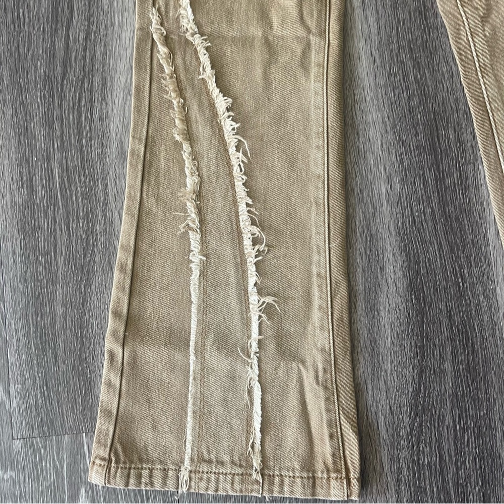Cider Tan Belted Flare Jeans - Picture 4 of 8